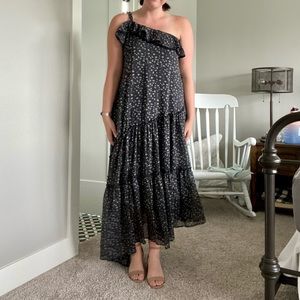 AE Studio One Shoulder Tiered Maxi Dress